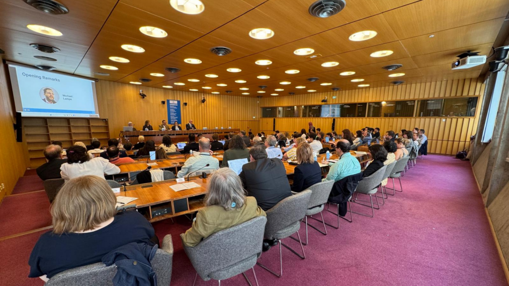 A photo at the UNESCO House in Paris, France, during the Open Heritage Statement Exploratory Dialogue event in 2026.